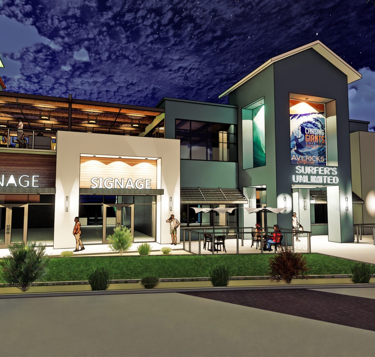 Building B Northside night - T